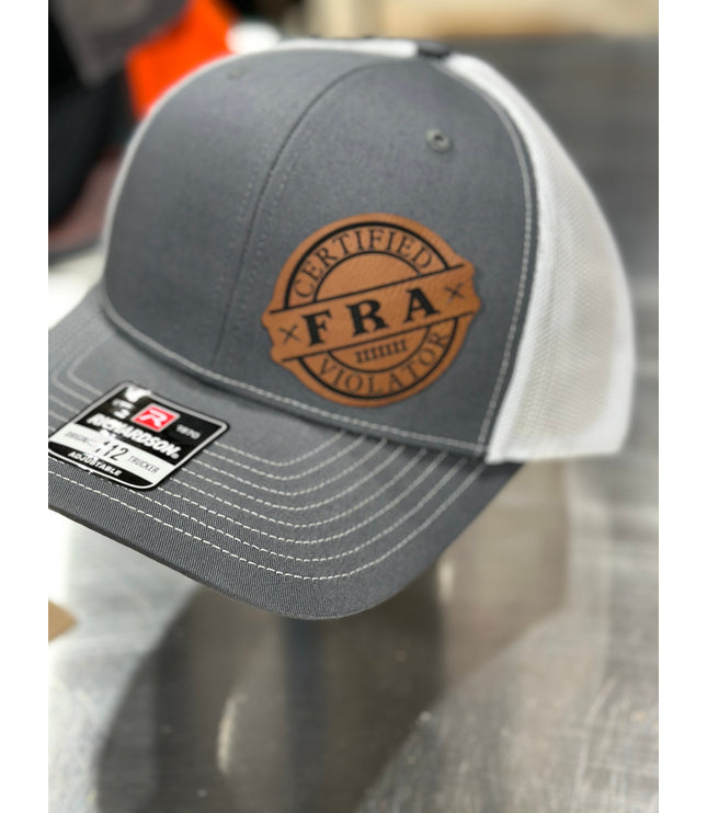 FRA, Certified FRA violator, Railroad, rail life , leatherette patch hat