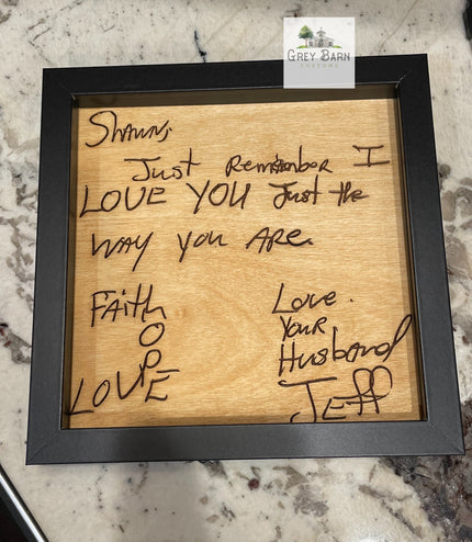 Memory Handwriting, Engraved Handwriting, Personalized engraved wood sign, Wedding, Handwriting into Art