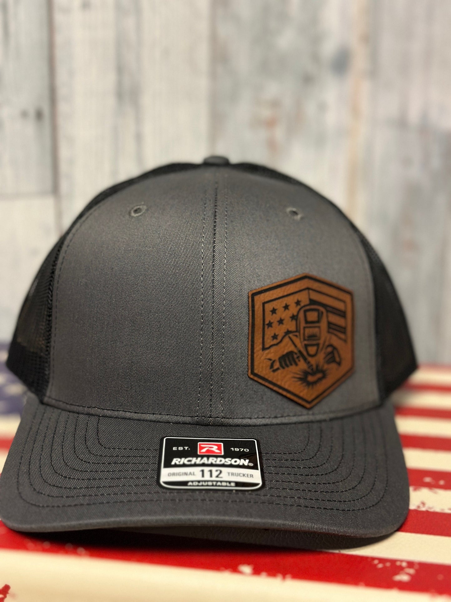 Welder, leatherette patch hat, American, Richardson112