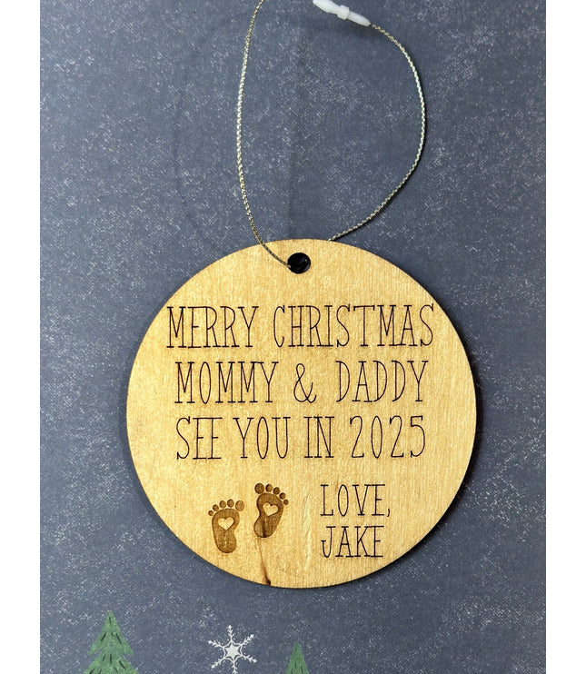 New Parent CUSTOMIZED wording, new mommy, new daddy, 2025 baby, New baby Christmas ornament, parents to be, twins, grandparents