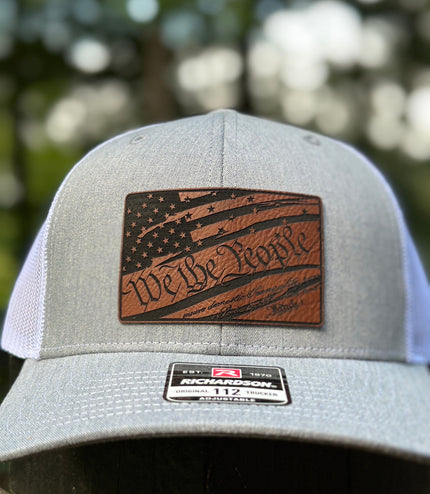 We the people hat, American flag, leatherette patch hat, Richardson 112