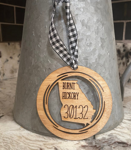 Zip code Ornaments, Farmhouse ornament, new home gift, housewarming gift, First home gift, zip code