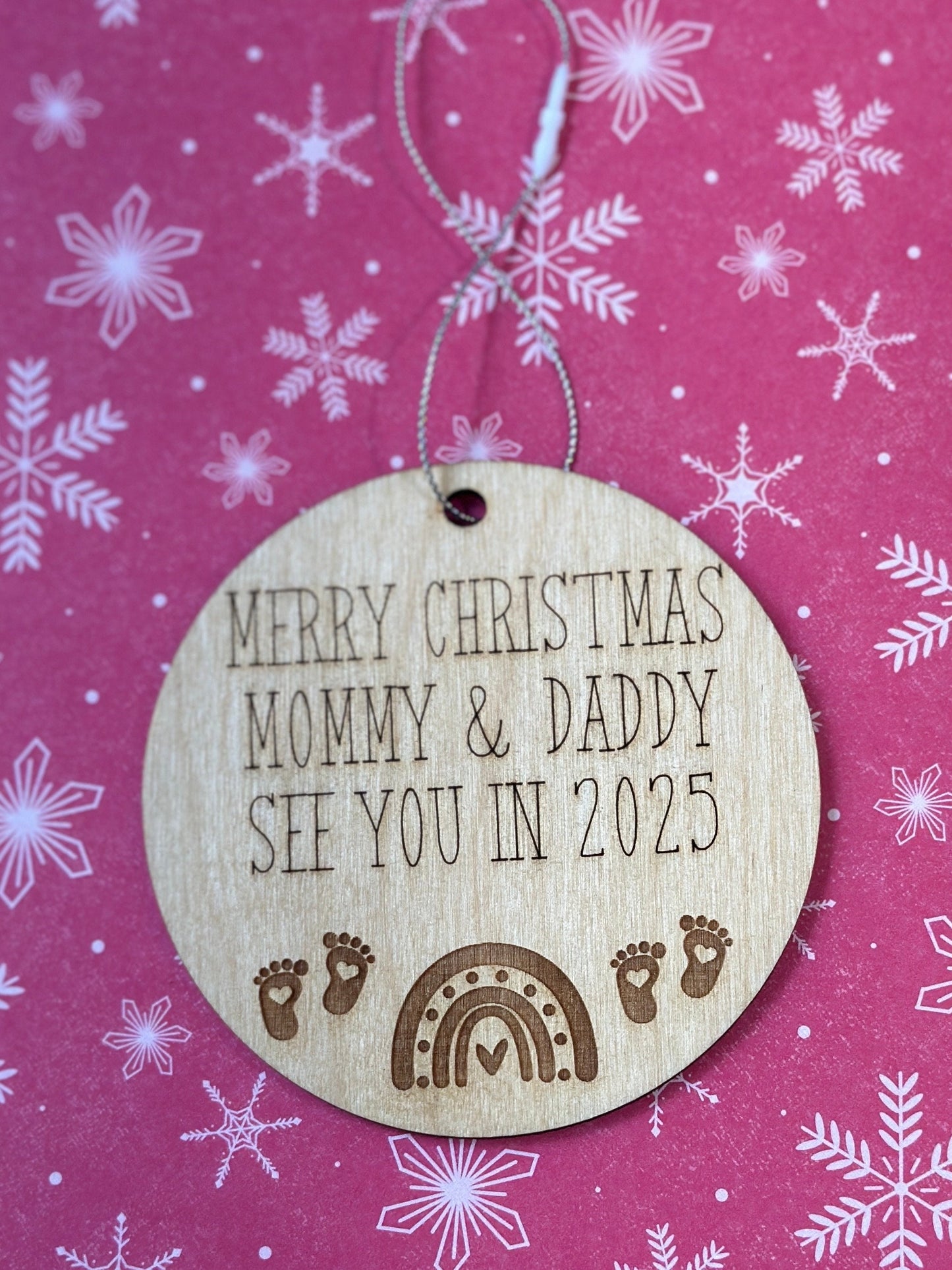 New Parents Ornament, new mommy, new daddy, 2025 baby, New baby Christmas ornament, parents to be, twins, grandparents, Rainbow Baby