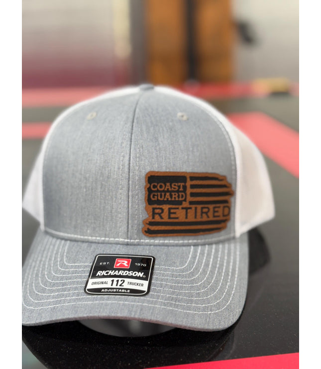 Retired, leatherette patch hat, American, Richardson 112, Army, Navy, USMC, USAF, Coast Guard