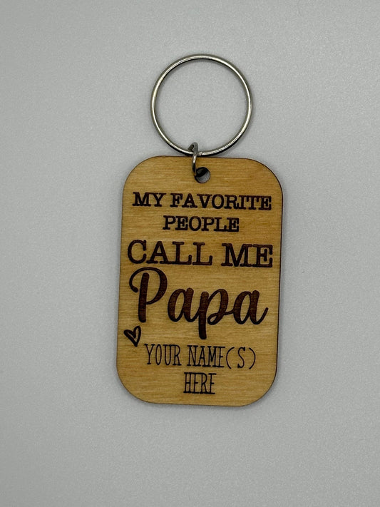 Papa keychain, grandpa, granddad, personalized, grandkids gift, Fathers Day, gift for him