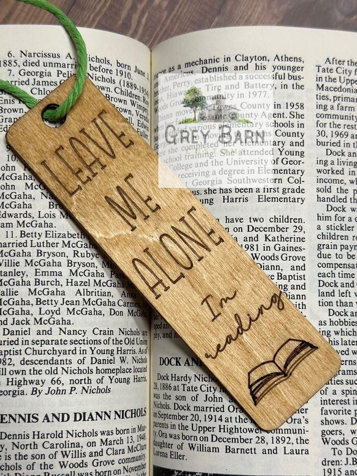 Wooden bookmark, custom bookmark, wood engraved bookmark, gifts for her, gifts for him