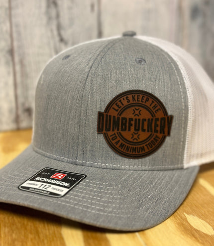 DumbFu**ery, leatherette patch hat