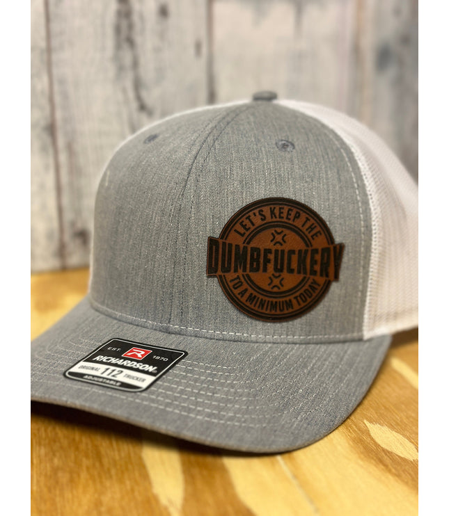 DumbFu**ery, leatherette patch hat