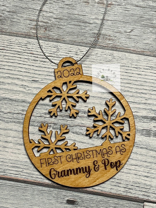 1st Christmas as, grandma, grandpa, grandparents, Mimi, new baby, Ornament, personalized, 2022