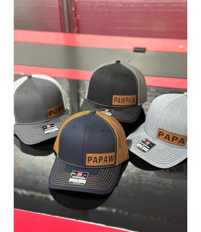 Papa Leatherette patch hat, grandpa, pawpaw, pops, poppa, dad, daddy, Fathers day