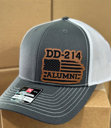 Veteran, DD214, Alumni, Military, leatherette patch hat