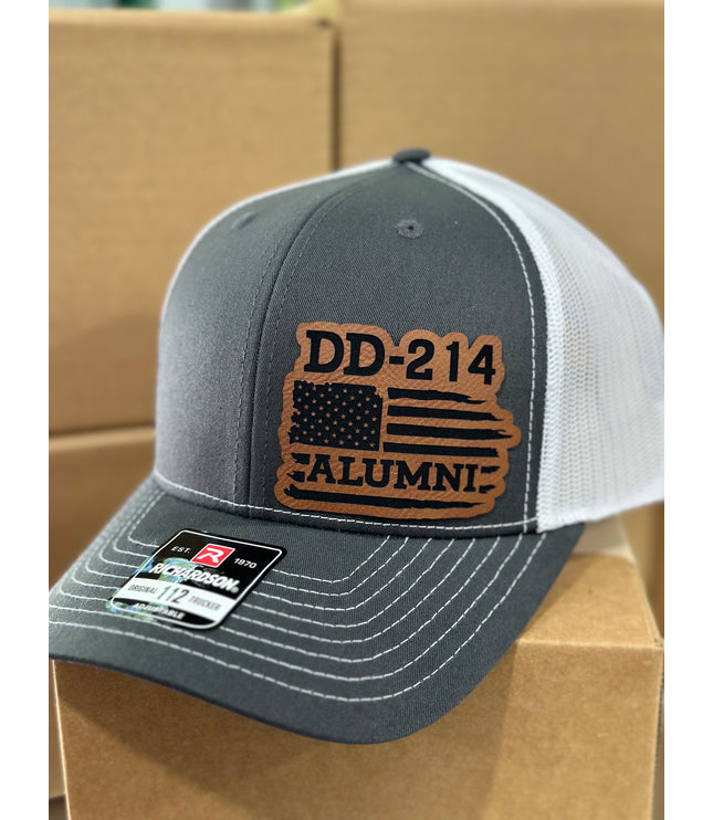 Veteran, DD214, Alumni, Military, leatherette patch hat