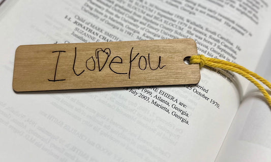 actual handwriting Wooden bookmark, engraved handwriting custom bookmark, wood engraved bookmark, gifts for her, gifts for him,