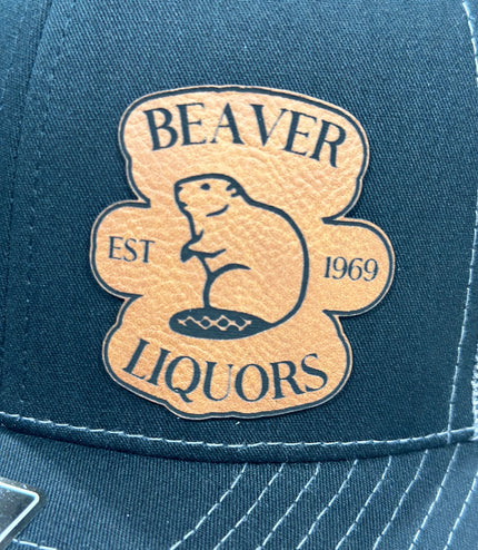 Beaver Liquor , leatherette patch hat,