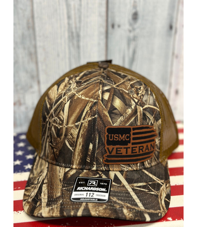 Veteran, leatherette patch hat, American, Richardson112, Army, Navy, USMC, USAF, Coast Guard