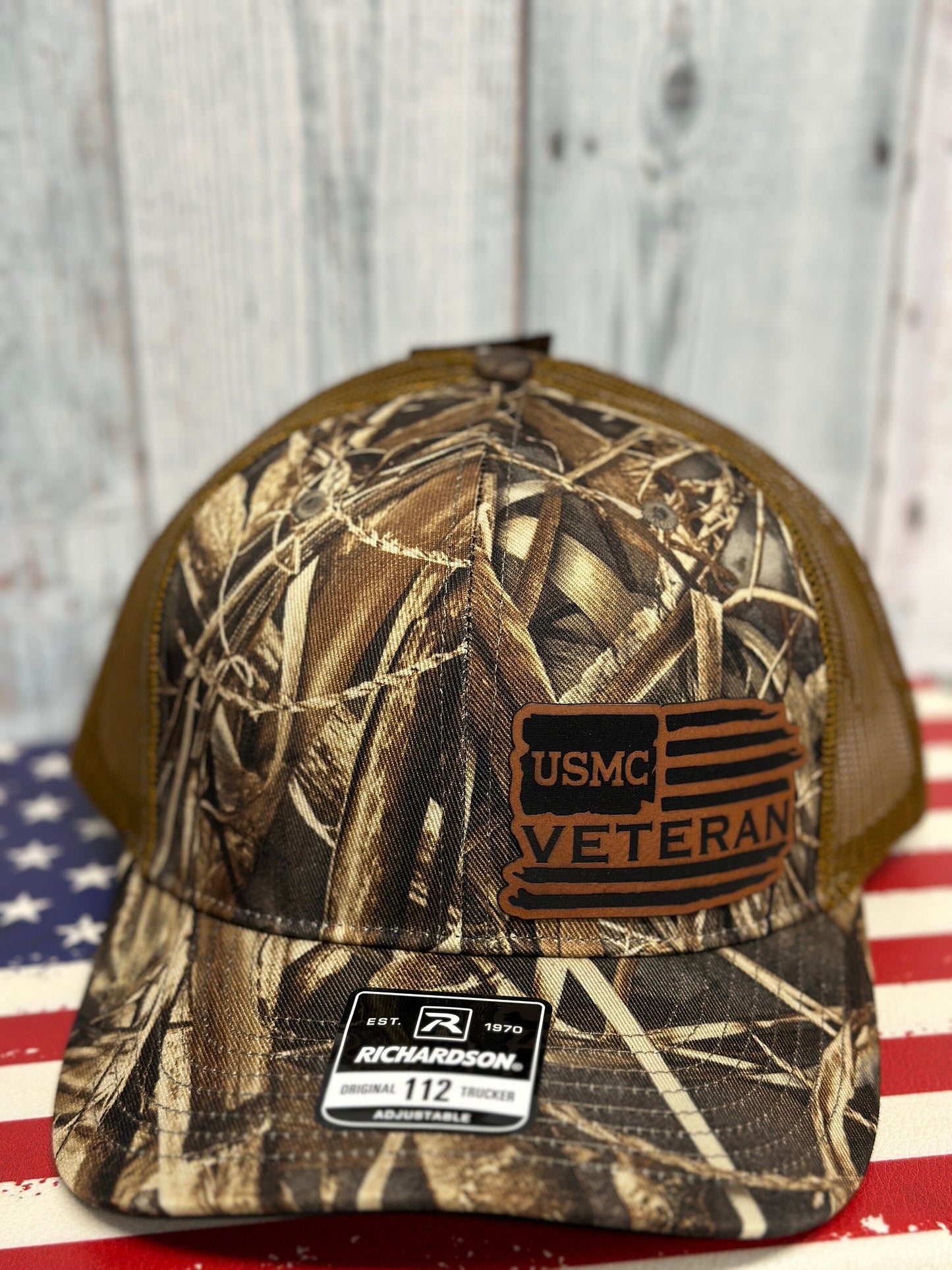 Veteran, leatherette patch hat, American, Richardson112, Army, Navy, USMC, USAF, Coast Guard