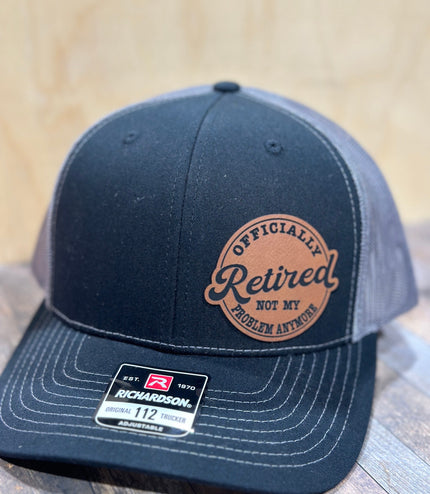 Retired, leatherette patch hat