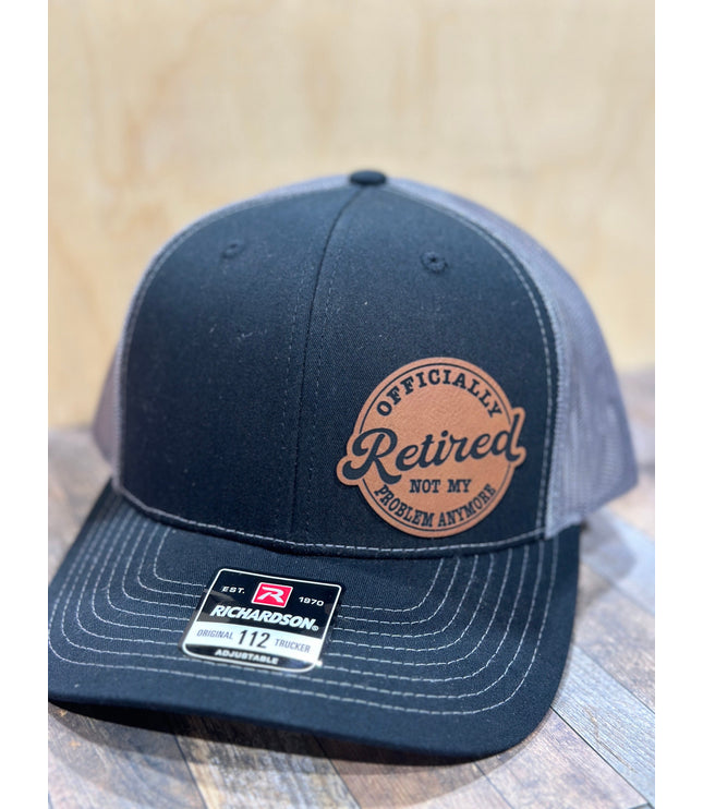Retired, leatherette patch hat