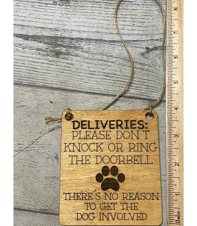 Barking dogs, Doorbell sign, delivery doorbell sign, no need to knock, no need to ring doorbell, Door Dog Sign,