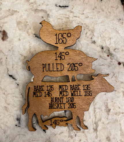 Meat Temperature magnet, smoker magnet, Traeger, birthday, grill magnet, pit boss, bbq magnet, gifts for men, stocking stuffer, Christmas