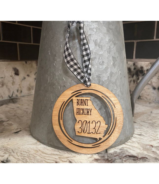 Personalized Zip Code Ornament: Farmhouse New Home Gift