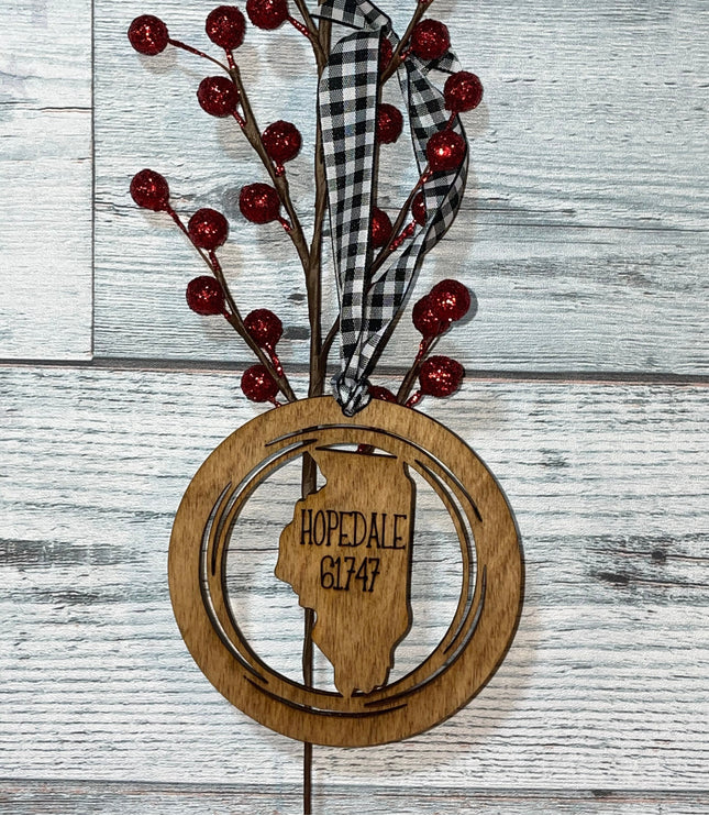 Personalized Zip Code Ornament: Farmhouse New Home Gift