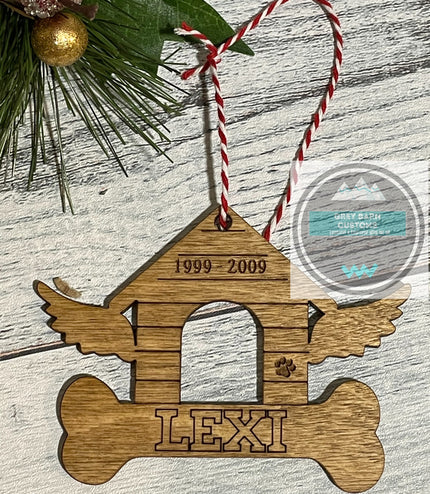 Dog Memorial Ornament, Pet Keepsake, Angel Wings