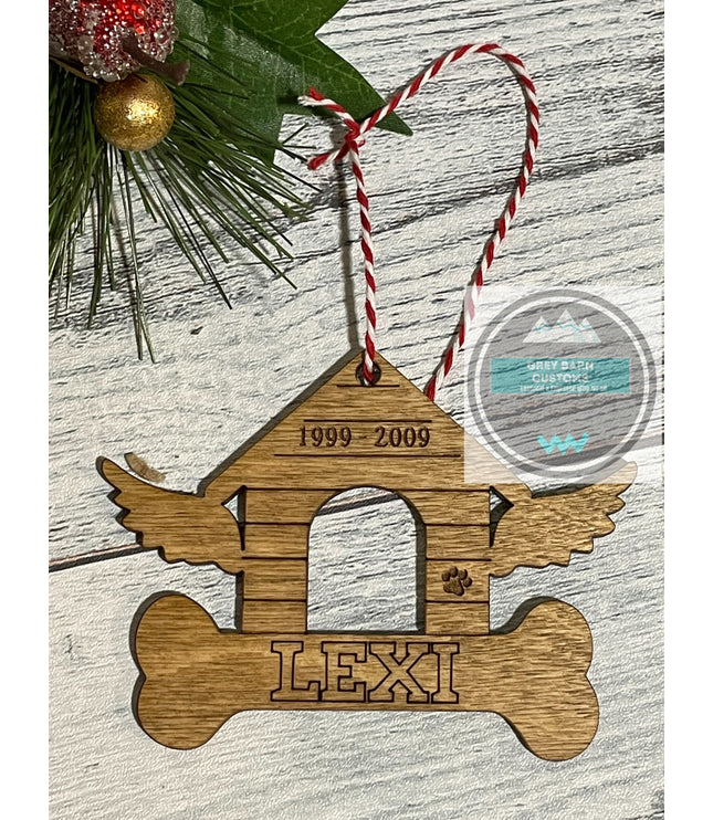 Dog Memorial Ornament, Pet Keepsake, Angel Wings