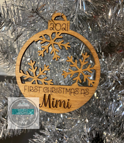1st Christmas as, grandma, grandpa, grandparents, Mimi, new baby, Ornament, personalized, 2022