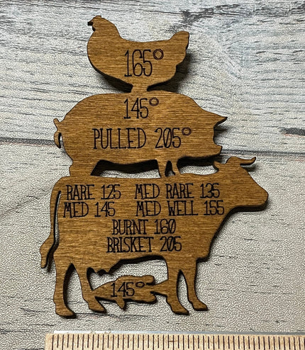 Meat Temperature magnet, smoker magnet, Traeger, birthday, grill magnet, pit boss, bbq magnet, gifts for men, stocking stuffer, Christmas