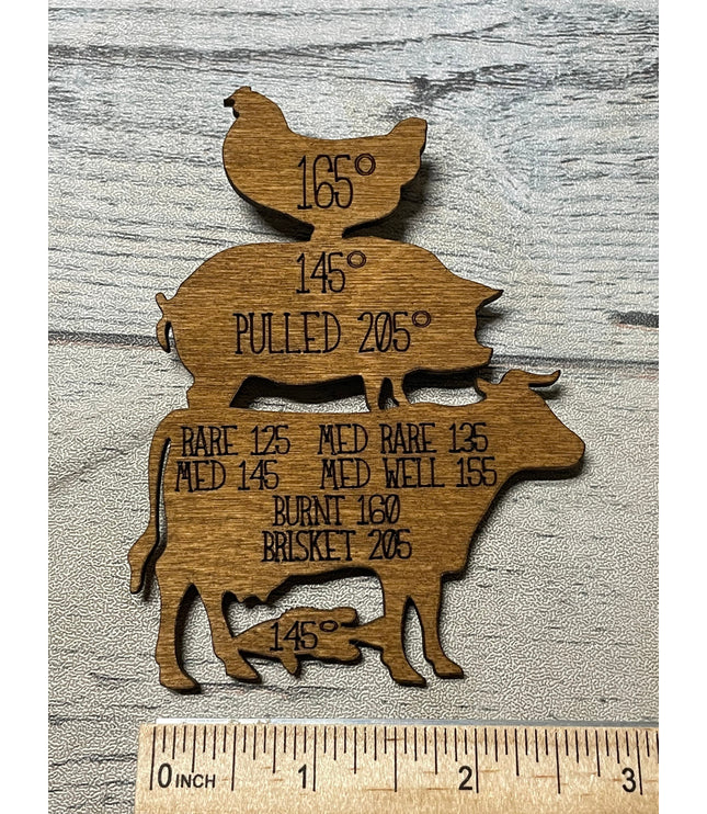 Meat Temperature magnet, smoker magnet, Traeger, birthday, grill magnet, pit boss, bbq magnet, gifts for men, stocking stuffer, Christmas