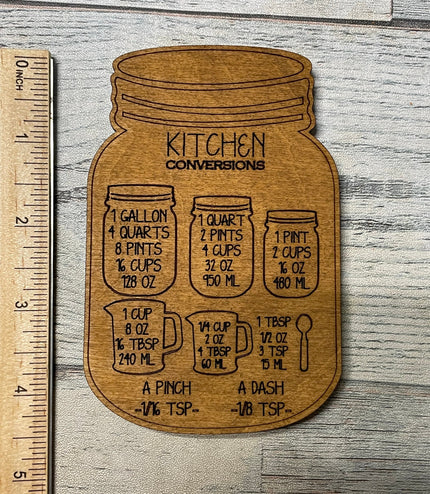 Kitchen Conversion Magnet: Cooking Conversions
