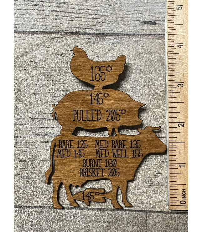 Meat Temperature magnet, smoker magnet, Traeger, birthday, grill magnet, pit boss, bbq magnet, gifts for men, stocking stuffer, Christmas