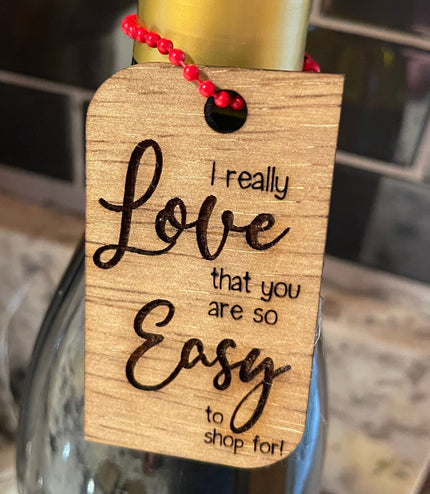 Wine tag, gift tag, bridal shower, wedding gift, wine charm, birthday, housewarming, hanger, stocking stuffer, christmas