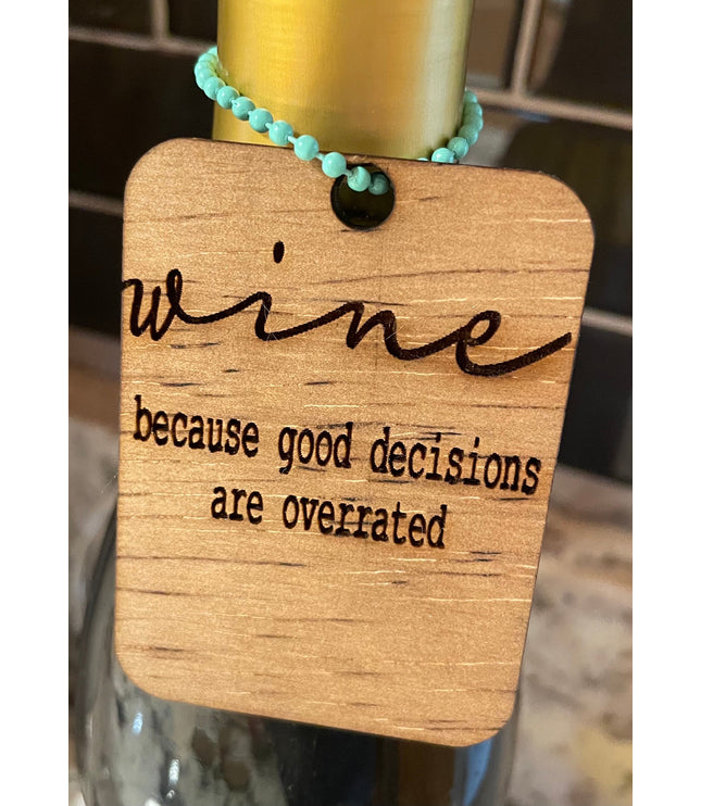 Wine tag, gift tag, bridal shower, wedding gift, wine charm, birthday, housewarming, hanger, stocking stuffer, christmas