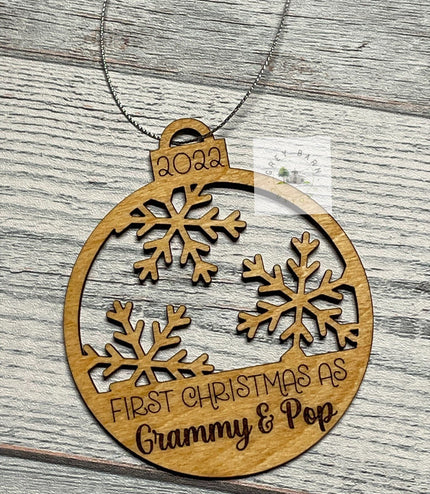 1st Christmas as, grandma, grandpa, grandparents, Mimi, new baby, Ornament, personalized, 2022