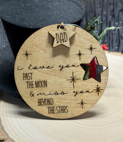 Personalized Memorial Ornament: Laser Engraved Baltic Birch Sympathy Gift