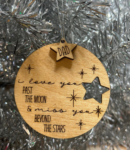 Personalized Memorial Ornament: Laser Engraved Baltic Birch Sympathy Gift