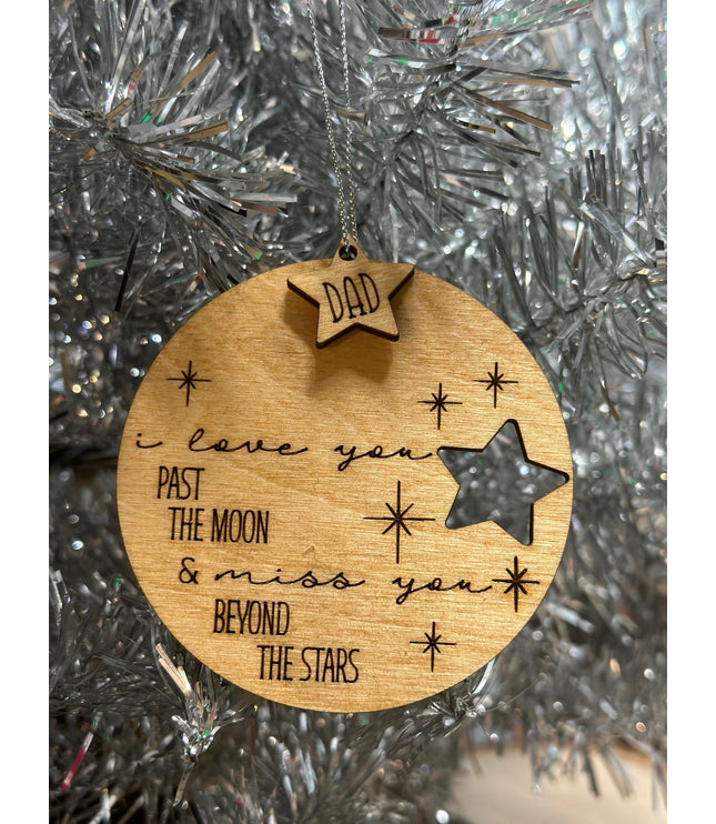 Personalized Memorial Ornament: Laser Engraved Baltic Birch Sympathy Gift