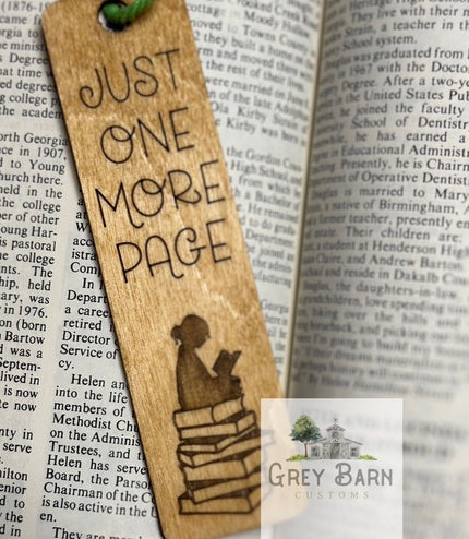Wood Bookmark: Engraved Gift for Book Lovers