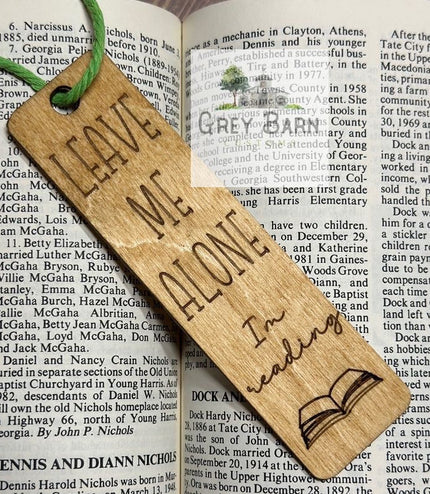Engraved Wooden Bookmark: Funny Quote, Gift for Book Lovers