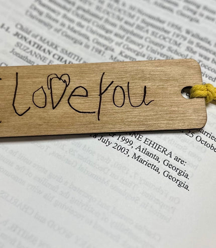 actual handwriting Wooden bookmark, engraved handwriting custom bookmark, wood engraved bookmark, gifts for her, gifts for him,