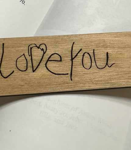 actual handwriting Wooden bookmark, engraved handwriting custom bookmark, wood engraved bookmark, gifts for her, gifts for him,