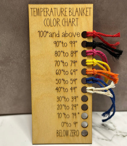 Temperature Blanket Color Chart, Reusable Wood Card, Crochet Blanket Color Chart, Crochet Accessories, Knitting Accessories, Blanket Making