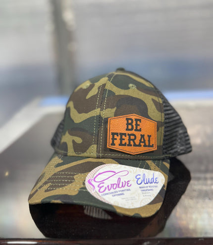 Be Feral , Leatherette patch hat,