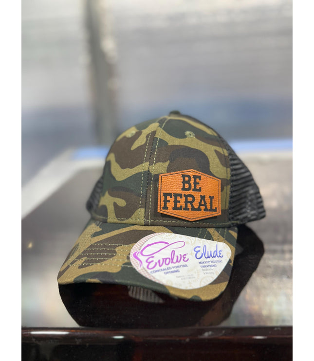 Be Feral , Leatherette patch hat,