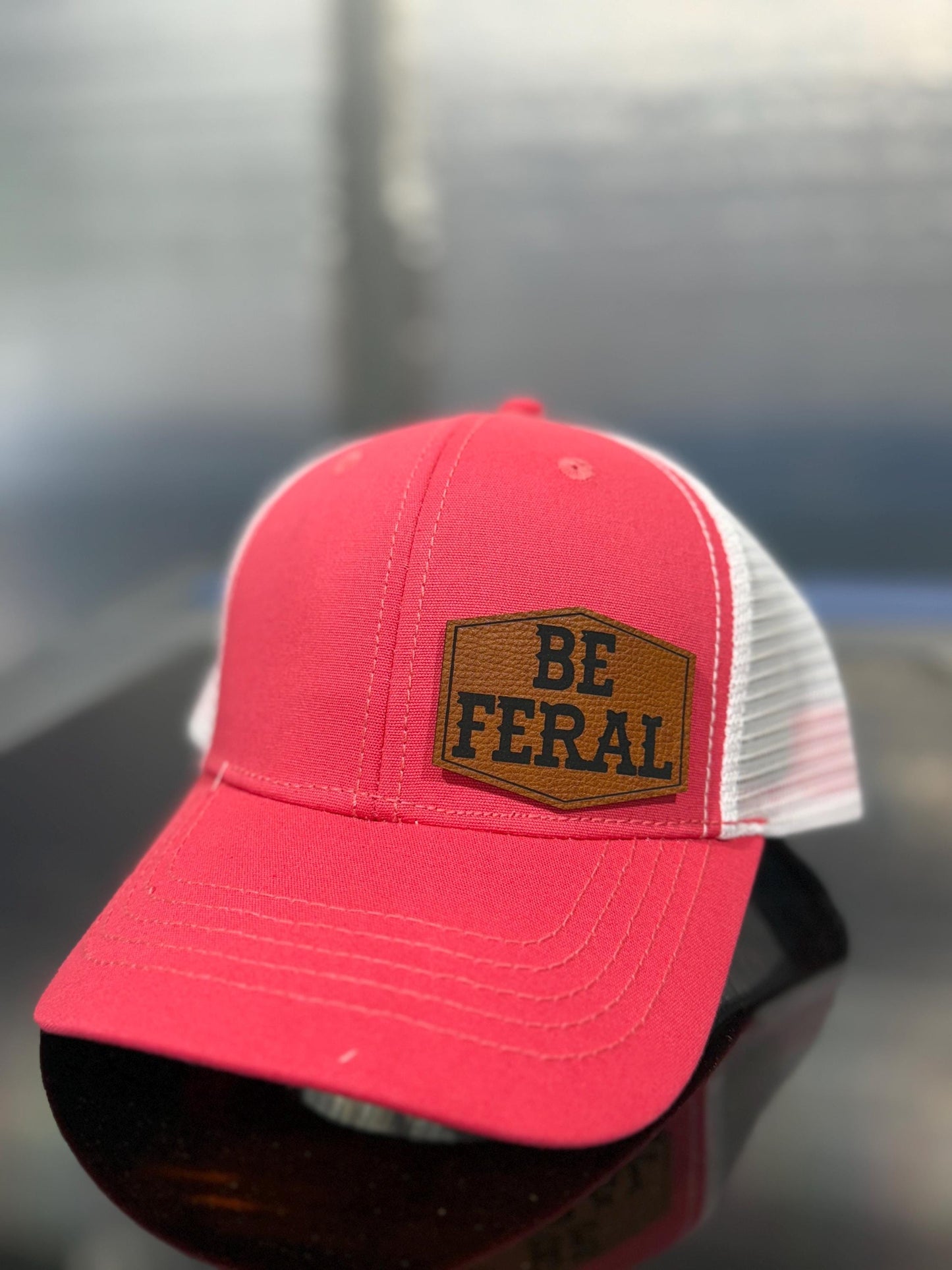 Be Feral , Leatherette patch hat,