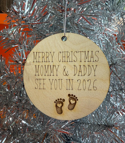 New Parents Ornament, new mommy, new daddy, 2026 baby, New baby Christmas ornament, parents to be, twins, grandparents, Rainbow Baby