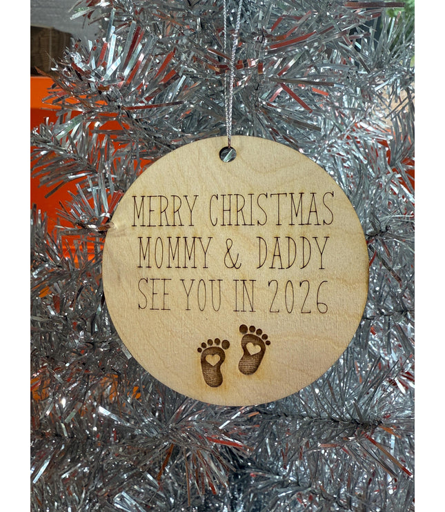 New Parents Ornament, new mommy, new daddy, 2026 baby, New baby Christmas ornament, parents to be, twins, grandparents, Rainbow Baby