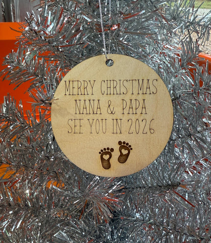 New Parent CUSTOMIZED wording, new mommy, new daddy, 2026 baby, New baby Christmas ornament, parents to be, twins, grandparents